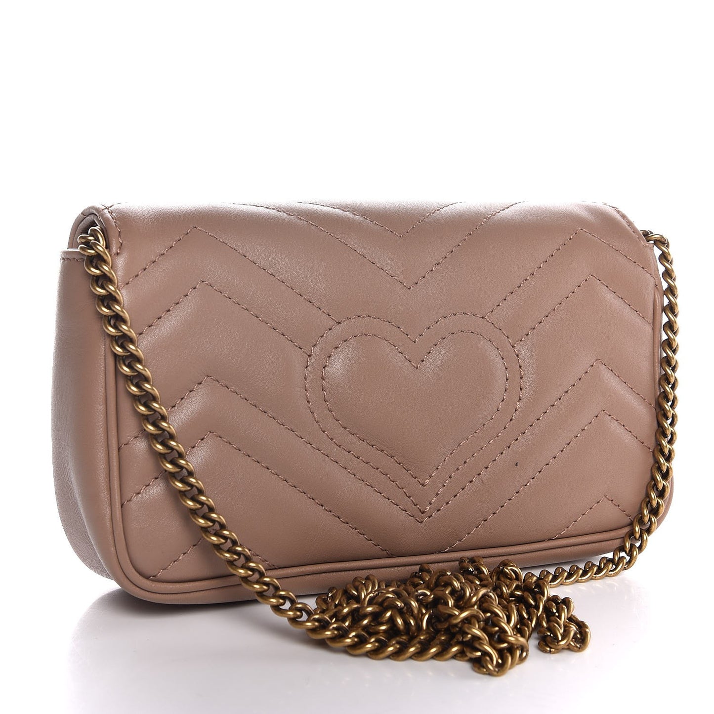 Calfskin Matelasse Super Mini GG Marmont Shoulder Bag Porcelain Rose