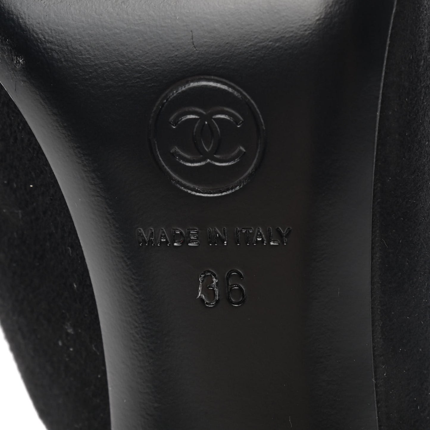 Suede Patent Calfskin Cap Toe Pearl Mule 36 Black