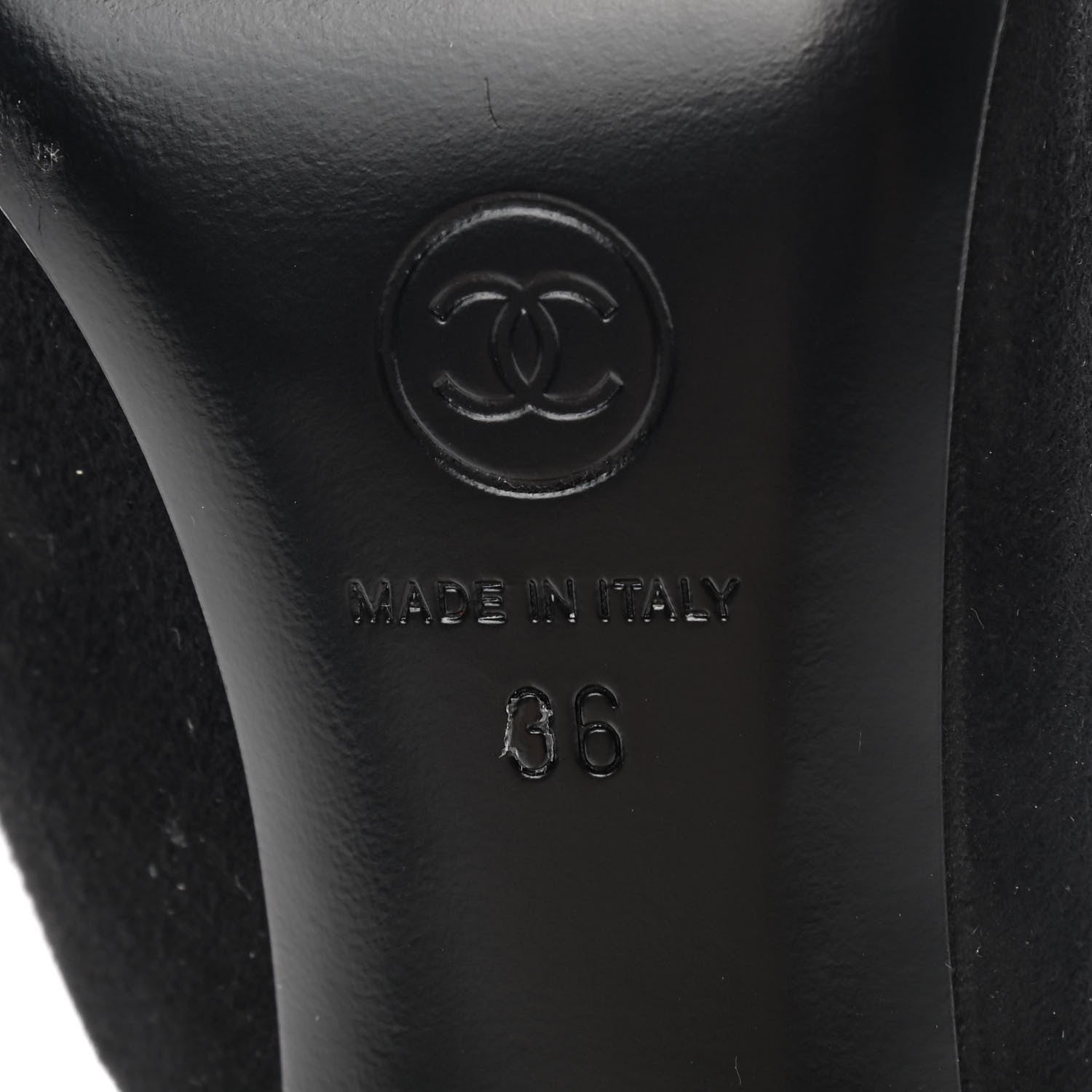 Chanel Suede Patent Calfskin Cap Toe Pearl Mule 36 Black 6 of 9