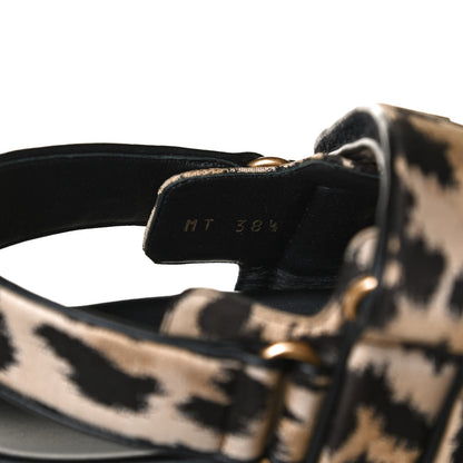 Christian Dior Technical Fabric Mizza Print DiorAct Sandals 38.5 Beige Multicolor 9 of 14