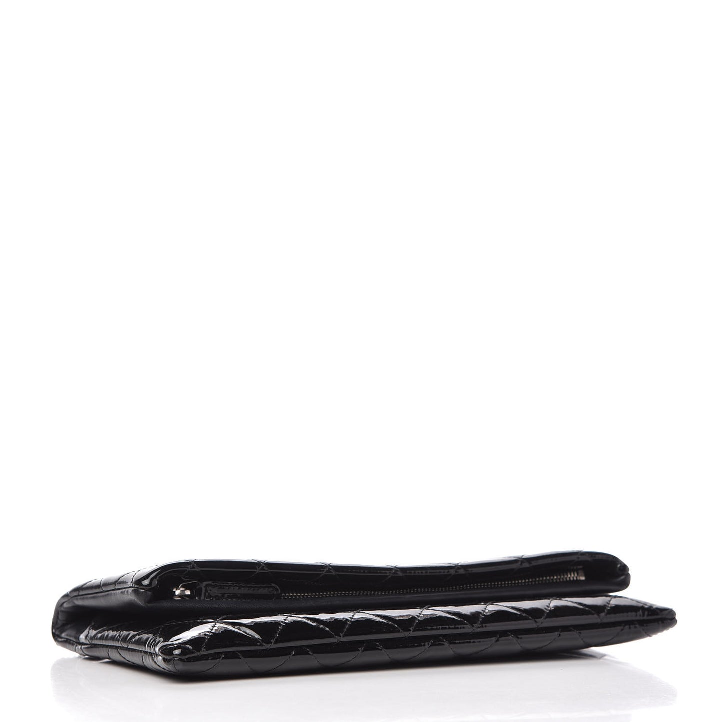 Patent Calfskin Quilted Beauty CC Clutch Black