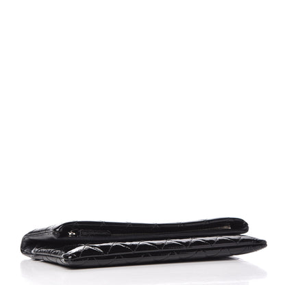 Chanel Patent Calfskin Quilted Beauty CC Clutch Black 4 of 11