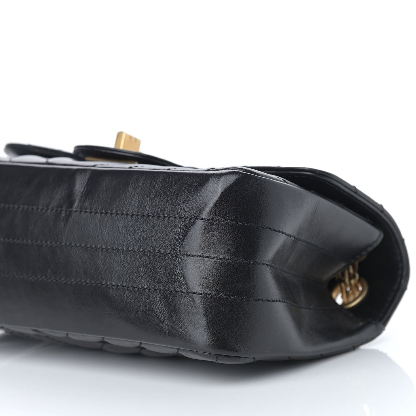 Aged Calfskin Chevron Quilted 2.55 Reissue Mini Flap Black