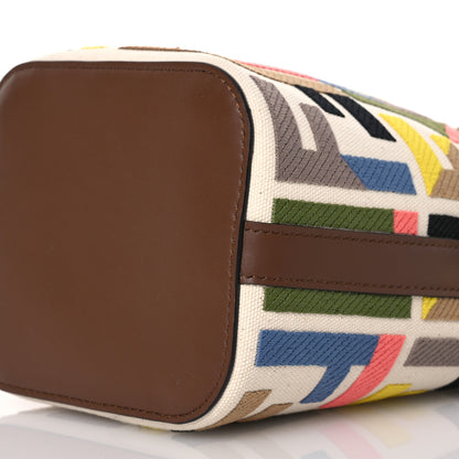 Fendi Kuban Canvas Vitello King F is Fendi FF Embroidered Mini Mon Tresor Bucket Bag Multicolor Cuoio 10 of 10
