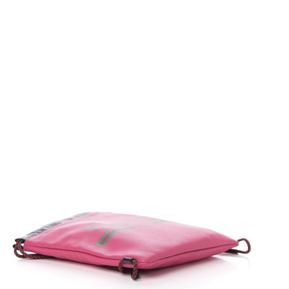 Gucci Grained Calfskin Logo Drawstring Backpack Box Pink Green Black 4 of 10