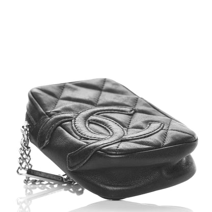 Chanel Calfskin Quilted Cambon Cigarette Case Holder Black 4 of 11