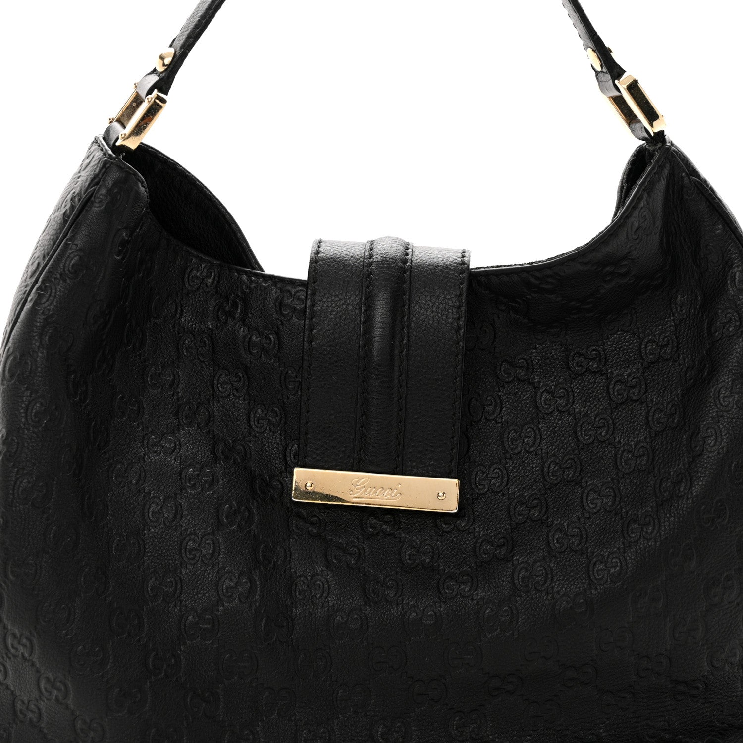 Gucci Guccissima Large New Ladies Web Hobo Black 8 of 13