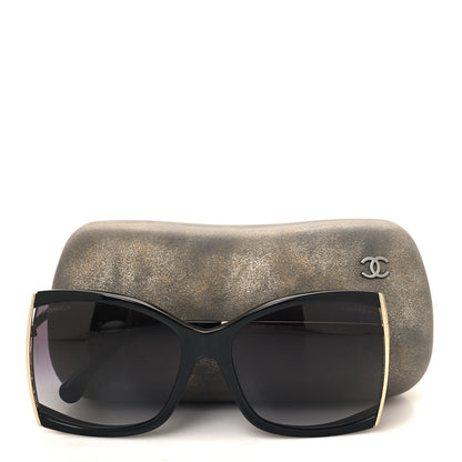 Chanel Acetate Metal Logo Square Sunglasses 71545A Black Gold 8 of 8
