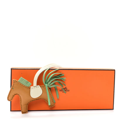 Hermes Milo Lambskin Grigri Rodeo Horse Bag Charm PM Sesame Vert Criquet Craie 4 of 4
