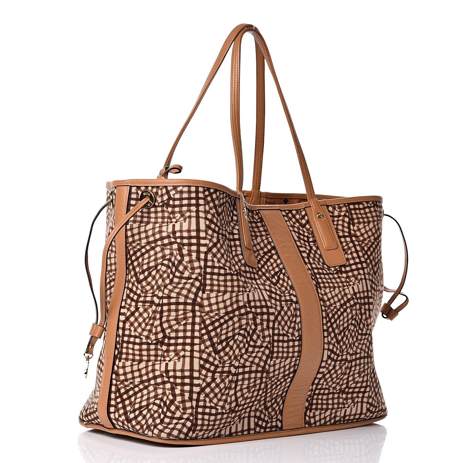 MCM Visetos Large Liz Reversible Shopper Tote Cognac 5 of 15