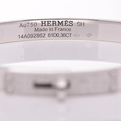 Hermes 18K White Gold Diamond PM Kelly Pave Bracelet SH 3 of 6