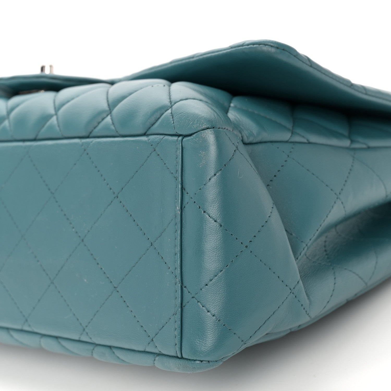 Chanel Lambskin Quilted Maxi Single Flap Turquoise 10 of 14