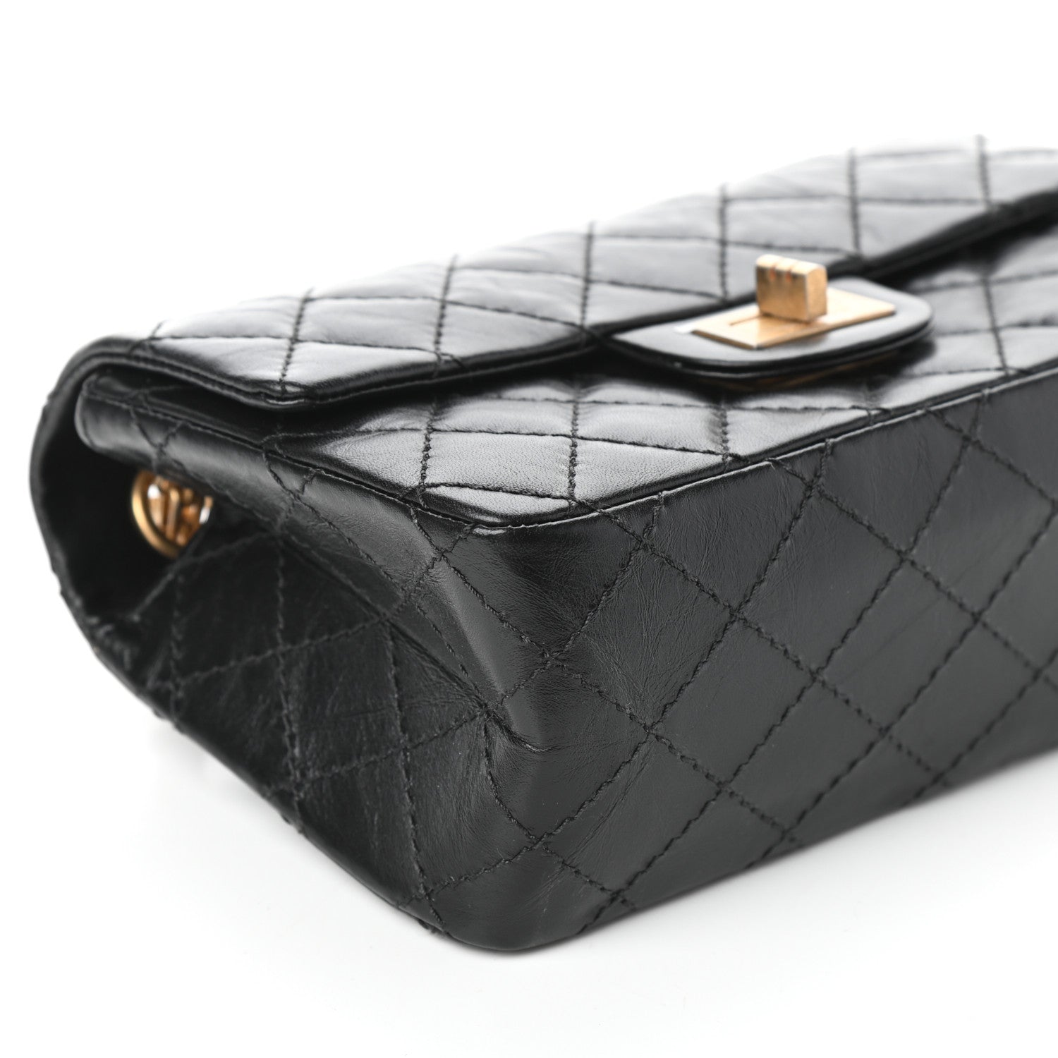Chanel Aged Calfskin Quilted 2.55 Reissue Mini Flap Black 9 of 10