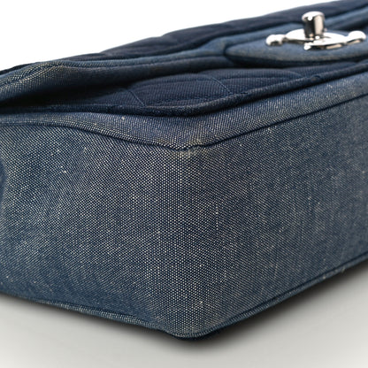 Chanel Denim Quilted Medium Graphic Flap Light Blue 8 of 18