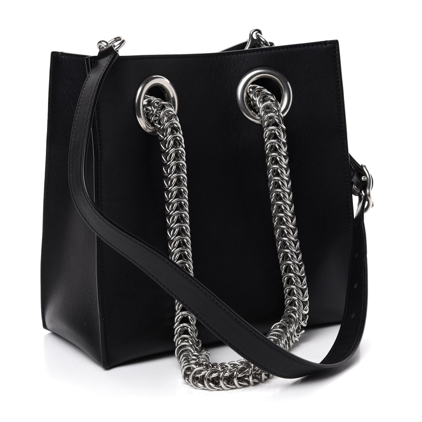 Smooth Calfskin Genesis Box Chain Bag Black