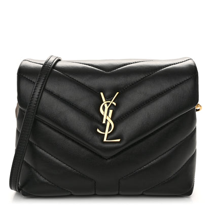 Saint Laurent Calfskin Y Quilted Monogram Toy Loulou Crossbody Bag Black 1 of 10