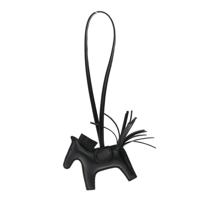 Hermes Milo Lambskin Grigri Rodeo Horse Bag Charm PM So Black 1 of 5