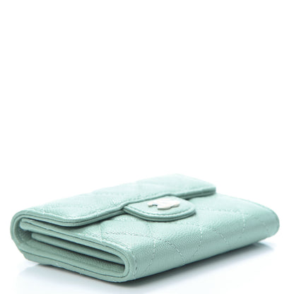 Chanel Caviar Quilted Flap Card Holder Wallet Light Blue 4 of 8