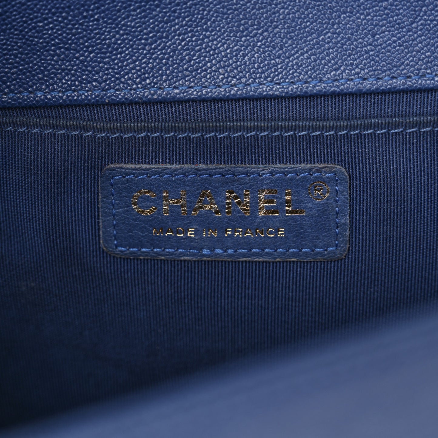 Caviar Quilted Medium Boy Flap Blue
