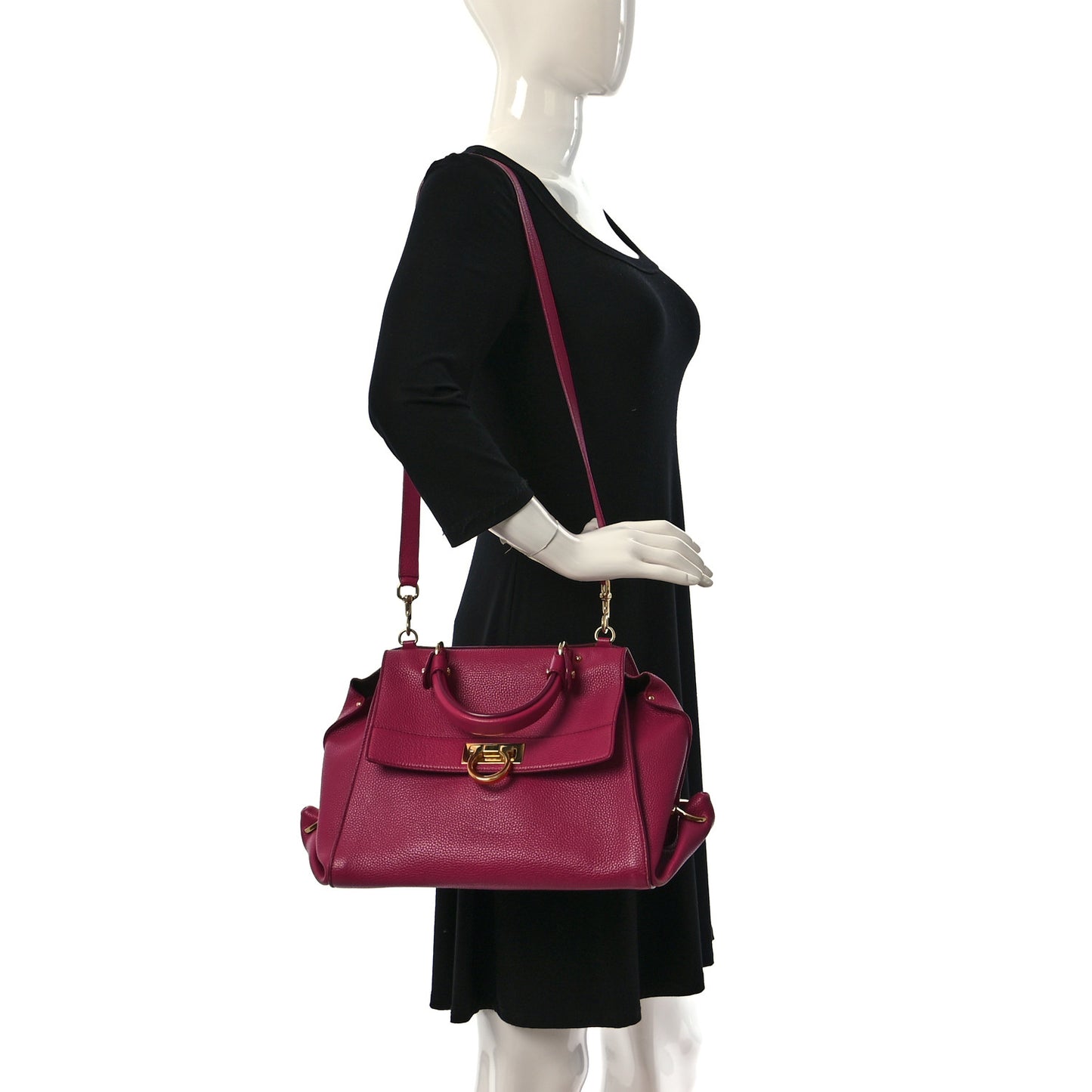 Grained Calfskin Sofia Satchel Pink