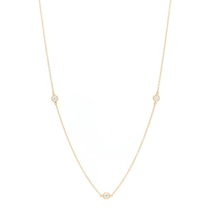 Tiffany 18K Yellow Gold Diamond .70ctw 5 Station Diamonds by the Yard Necklace 1 of 5