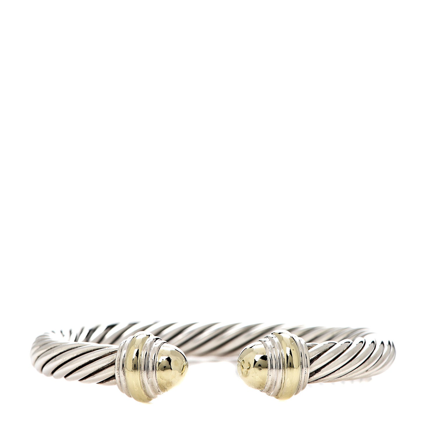 Sterling Silver 14K Yellow Gold 7mm Cable Classics Bracelet