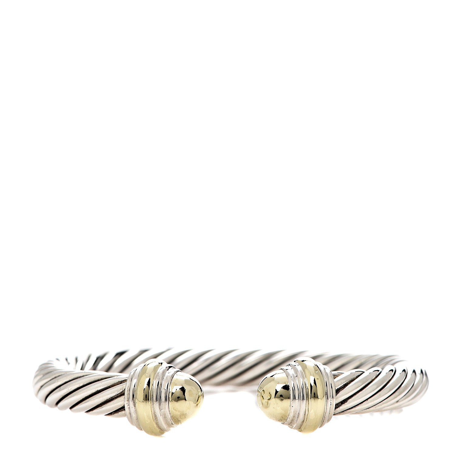 David Yurman Sterling Silver 14K Yellow Gold 7mm Cable Classics Bracelet 1 of 3