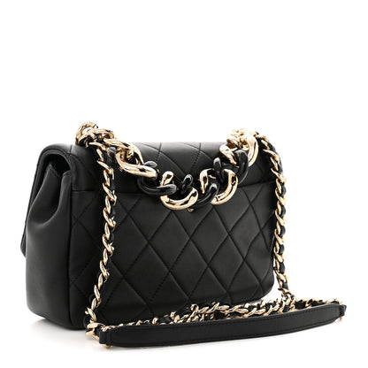 Chanel Lambskin Quilted Resin Bi-Color Chain Flap Bag Black 3 of 10