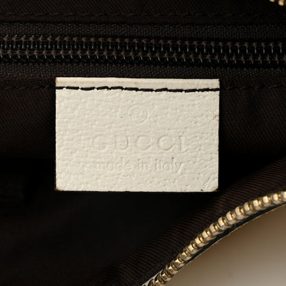 Gucci Monogram Web Medium Half Moon Hobo White 6 of 10