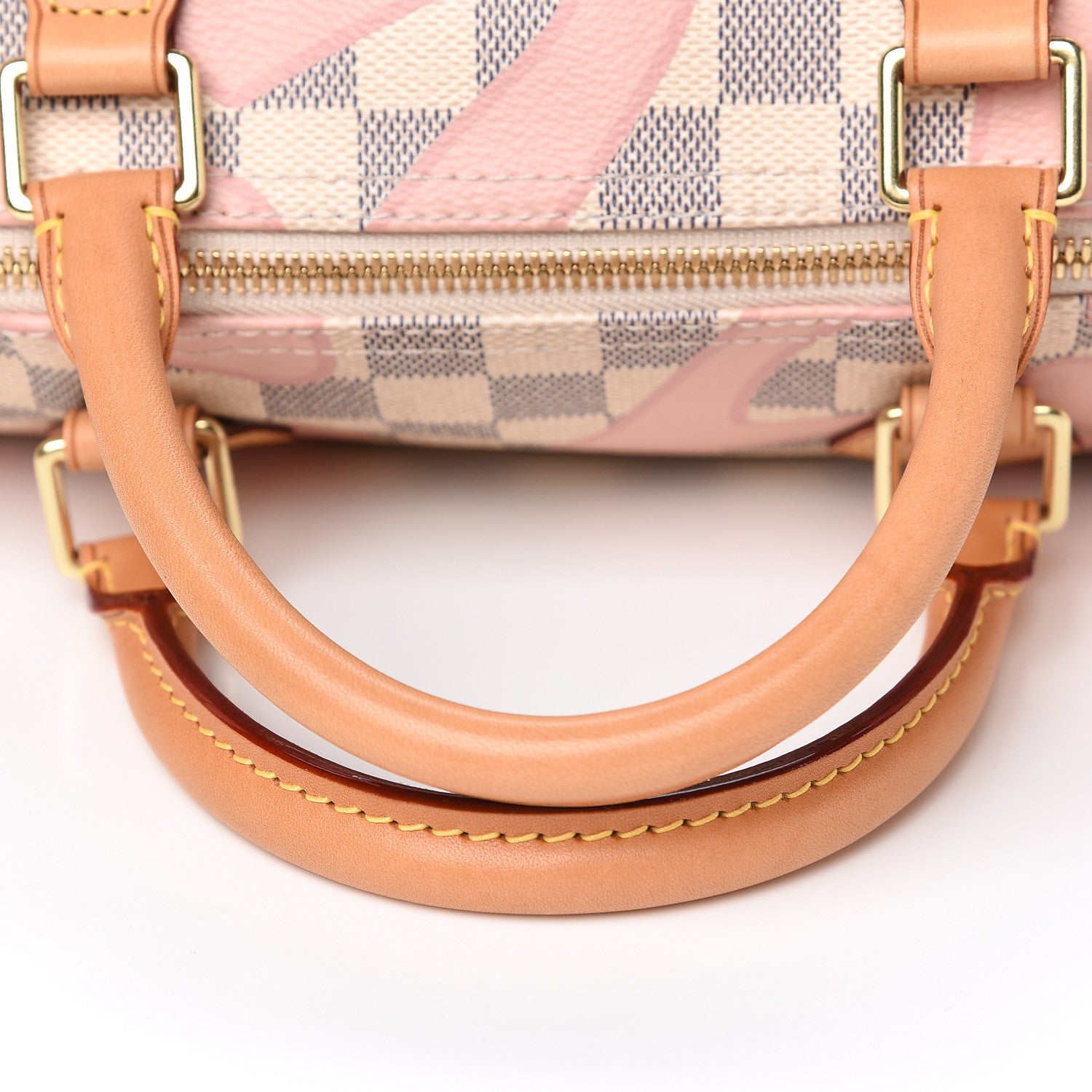 Louis Vuitton Damier Azur Tahitienne Speedy Bandouliere 30 Rose Ballerine 8 of 9