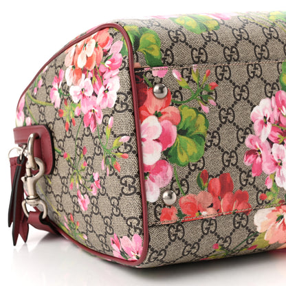 Gucci GG Supreme Monogram Blooms Medium Boston Beige Multicolor Dry Rose 9 of 10