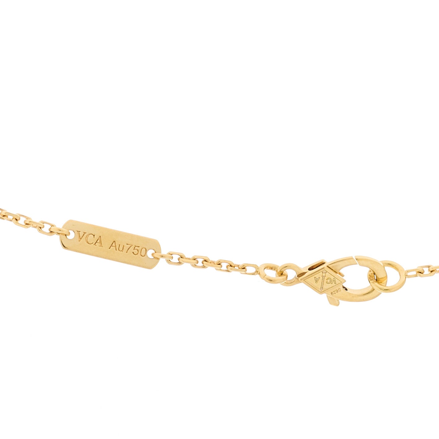 18K Yellow Gold Black Onyx Vintage Alhambra Pendant Necklace