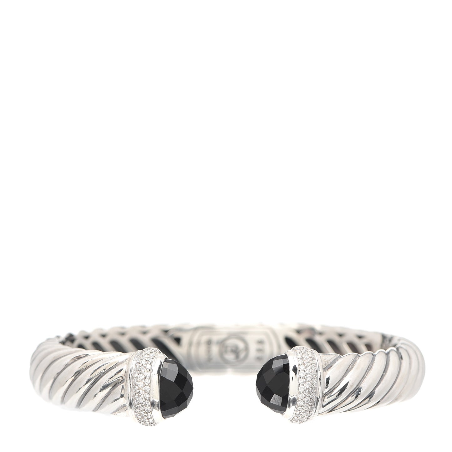 Sterling Silver Diamond Black Onyx 10mm Waverly Bracelet