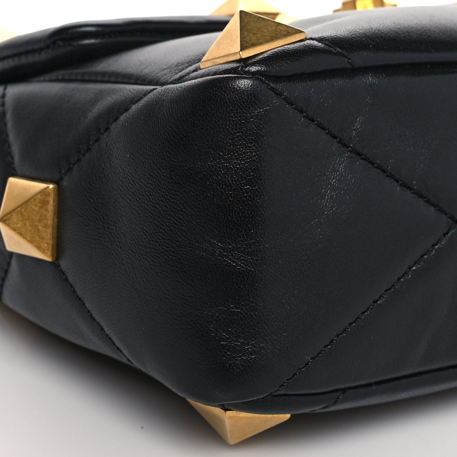 Valentino Garavani Nappa Medium Roman Stud Shoulder Bag Black 8 of 9