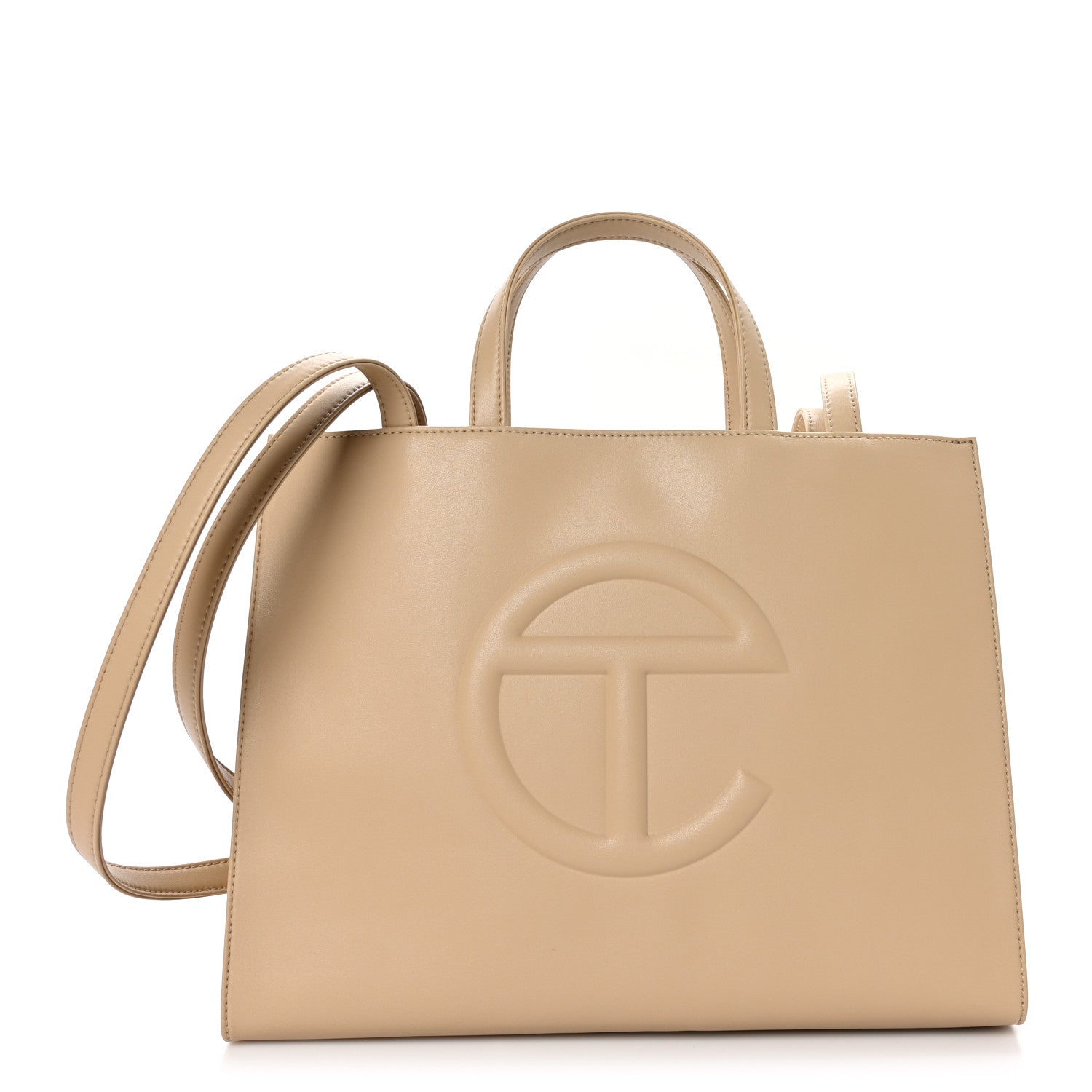 Telfar Vegan Leather Medium Shopping Bag Cream 1 of 9