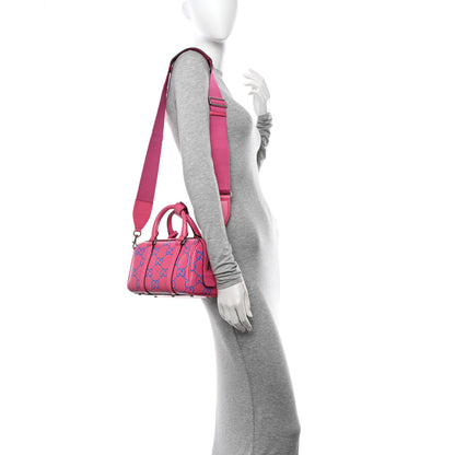 Gucci Calfskin GG Tennis Bi-Color Embossed Mini Duffle Bag Modern Fucsia Modern Blue 2 of 10