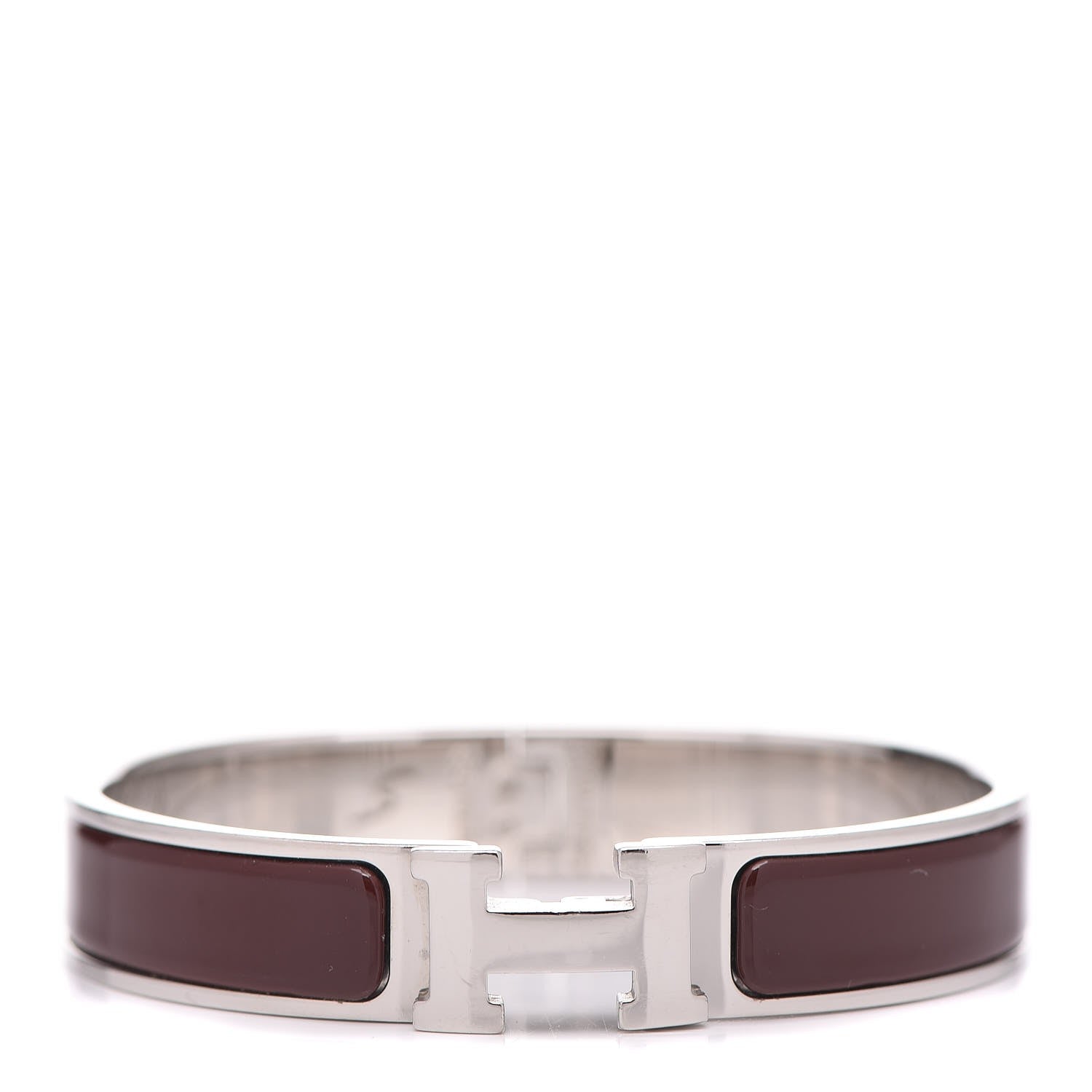 Hermes Enamel Narrow Clic Clac H Bracelet GM Chocolate 1 of 6