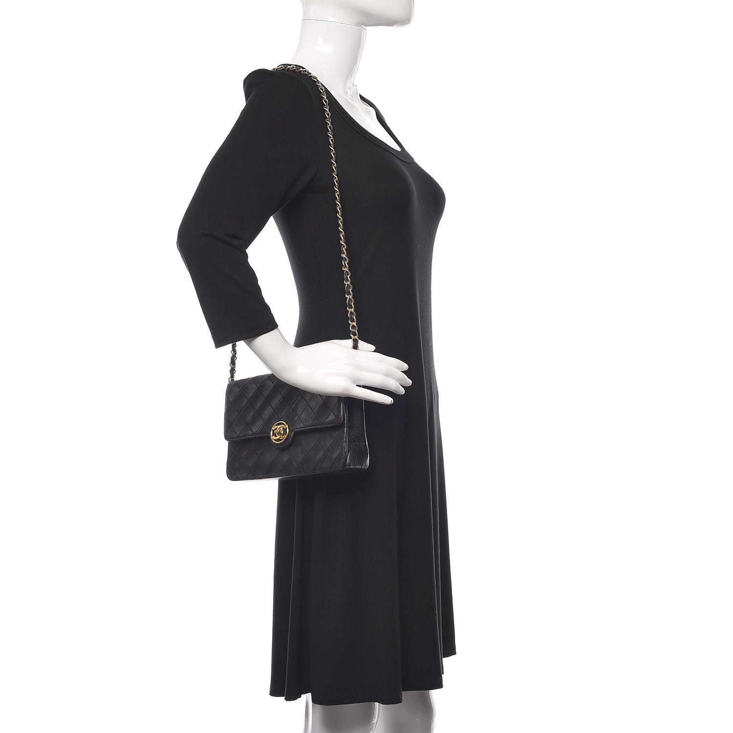 Chanel Lambskin Quilted Small Single Flap Black 2 of 14