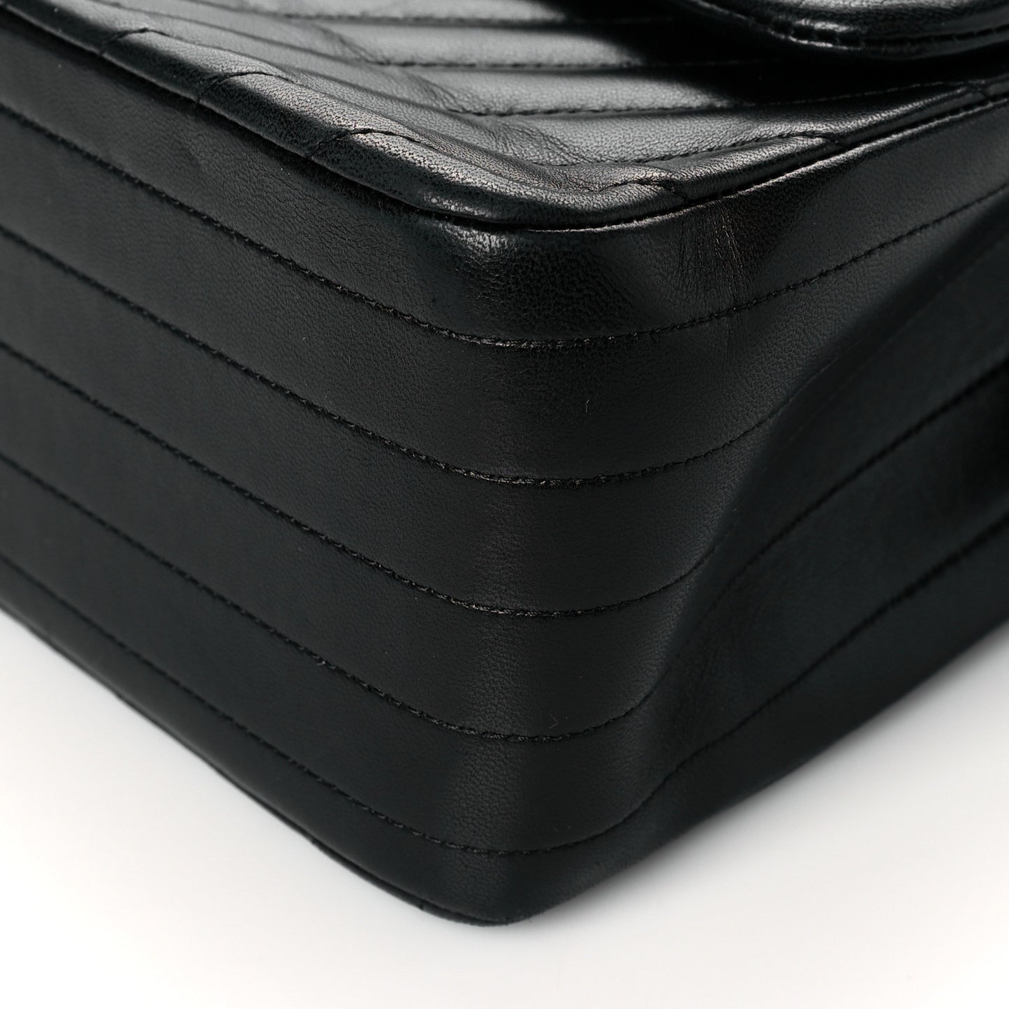 Lambskin Chevron Quilted Jumbo Double Flap So Black