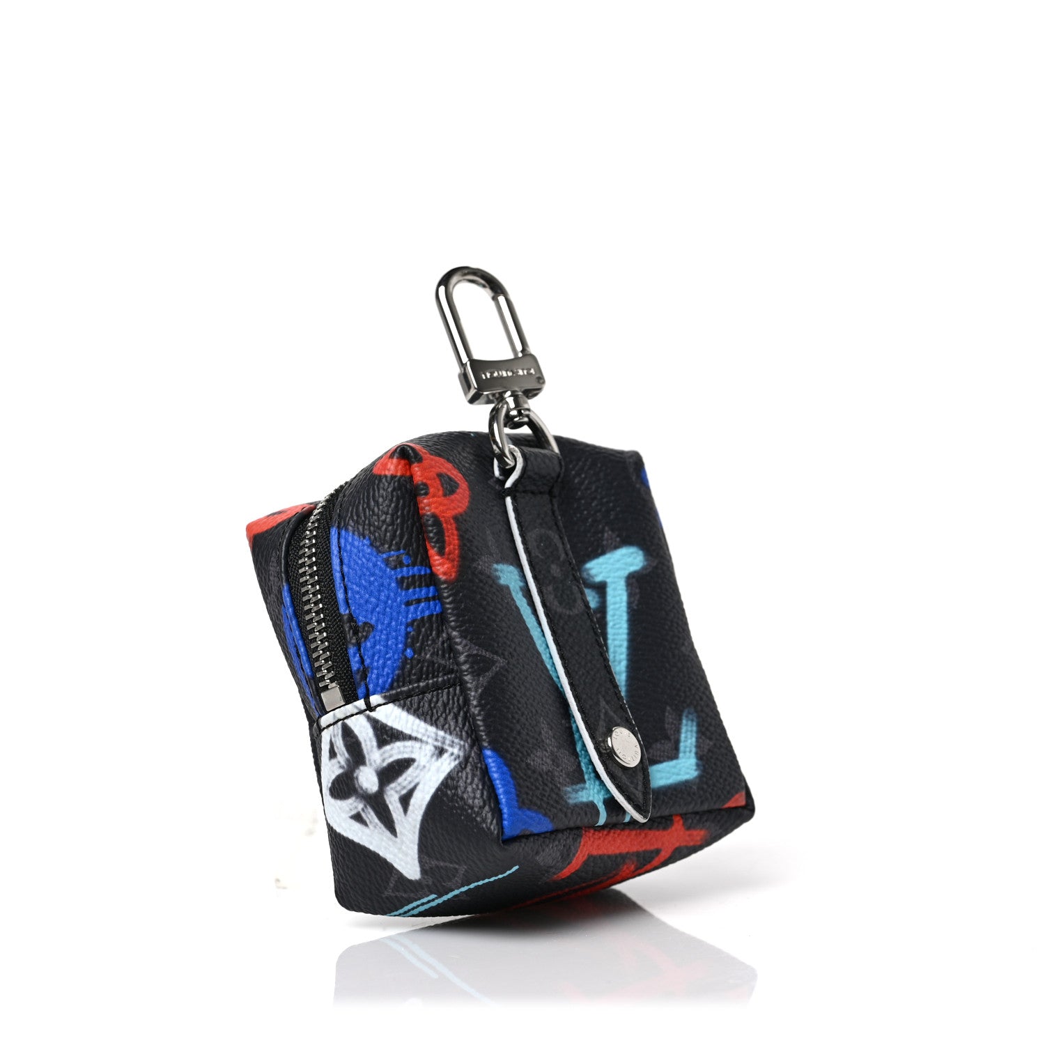 Louis Vuitton Monogram Eclipse LV Graffiti Squared Pouch Bag Charm Multicolor 3 of 7