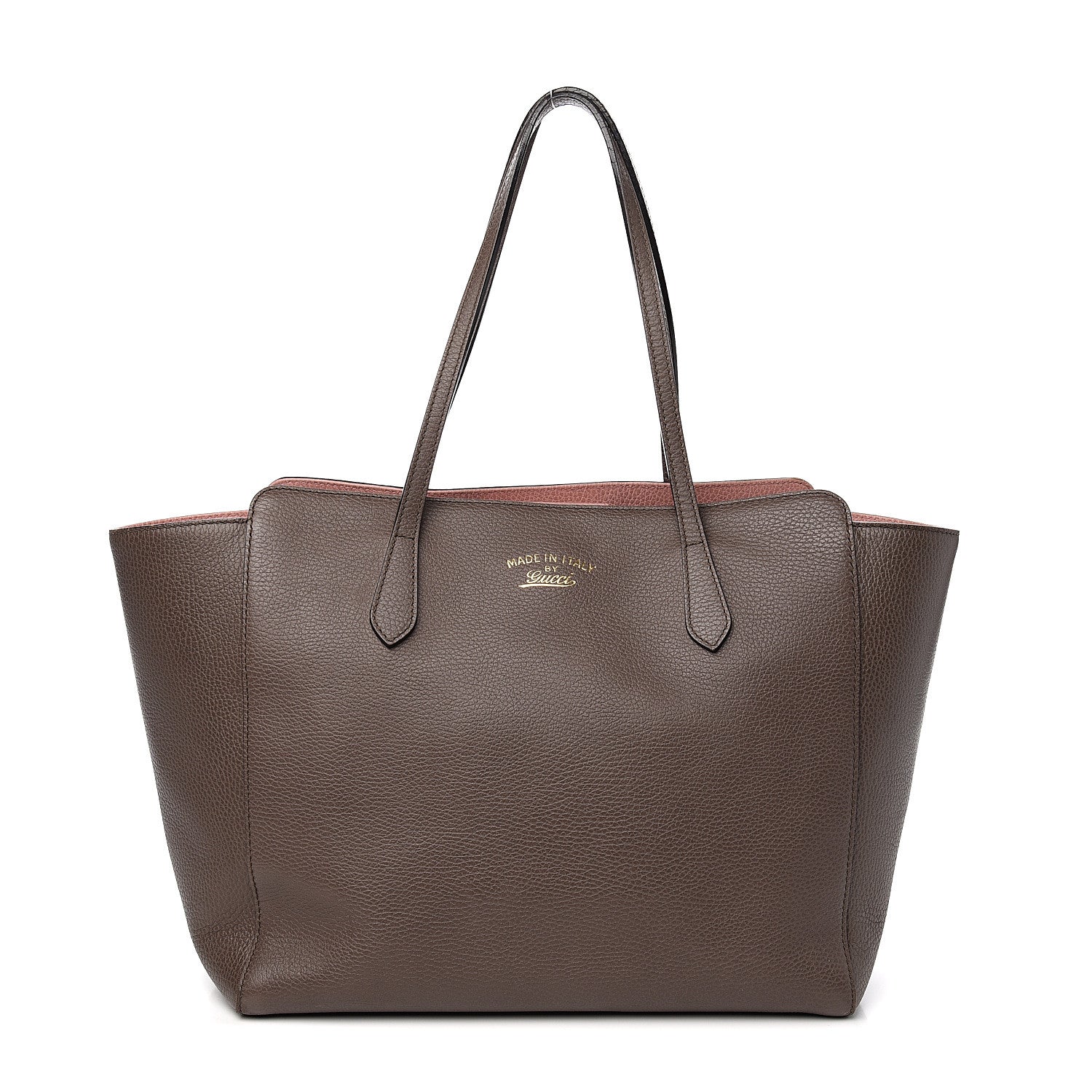 Gucci Dollar Calfskin Medium Swing Tote Grey Field Soft Pink 1 of 9