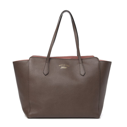 Gucci Dollar Calfskin Medium Swing Tote Grey Field Soft Pink 1 of 9