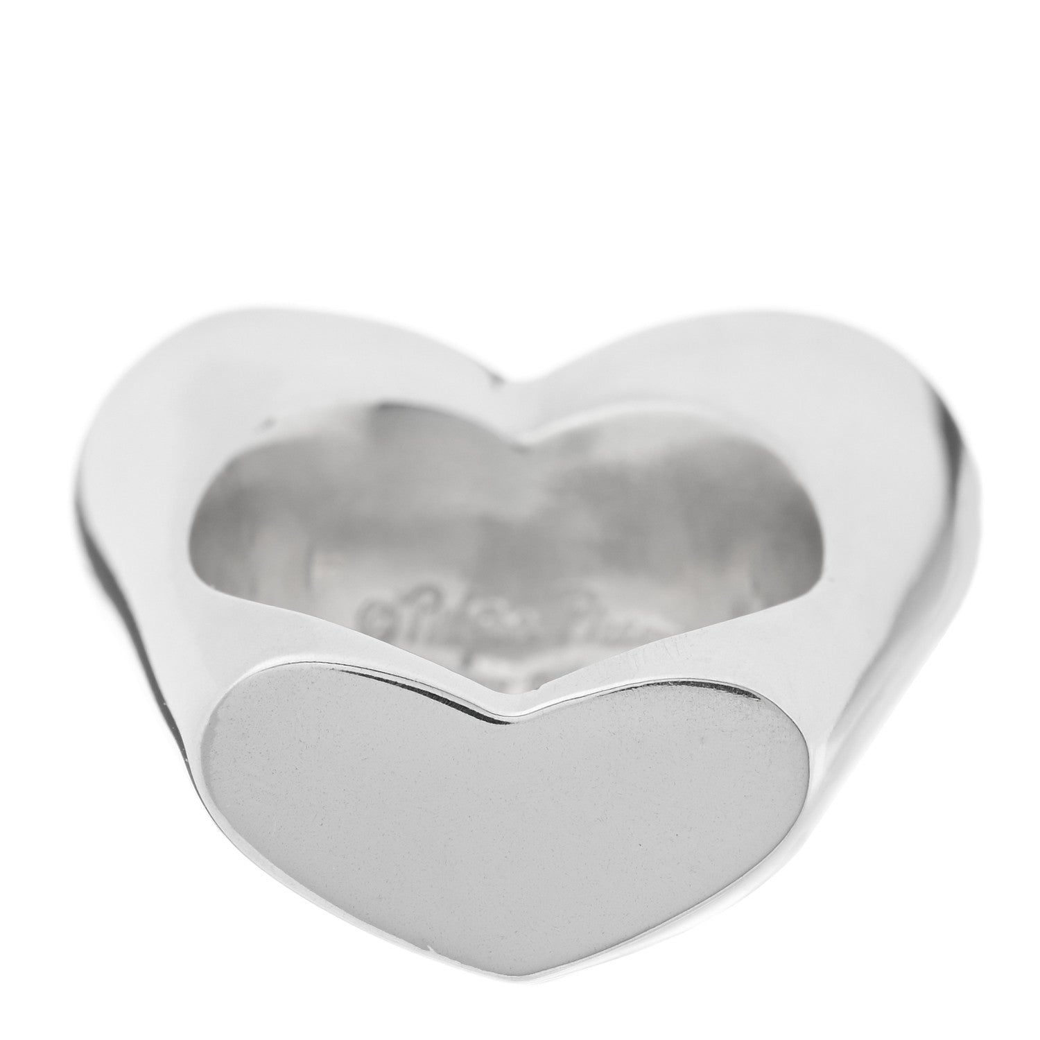 Tiffany Sterling Silver Paloma Picasso Heart Signet Ring 57 8 3 of 4