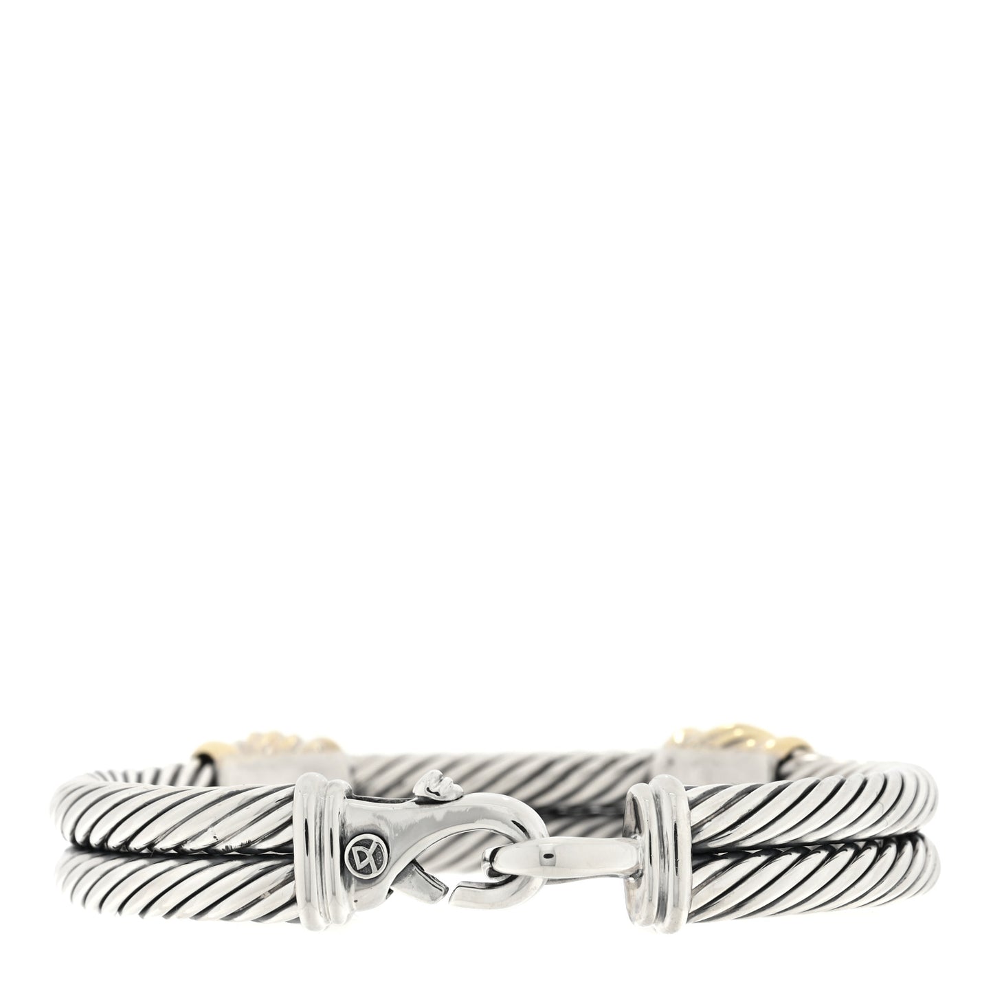Sterling Silver 14K Yellow Gold Citrine Double Station Cable Bracelet