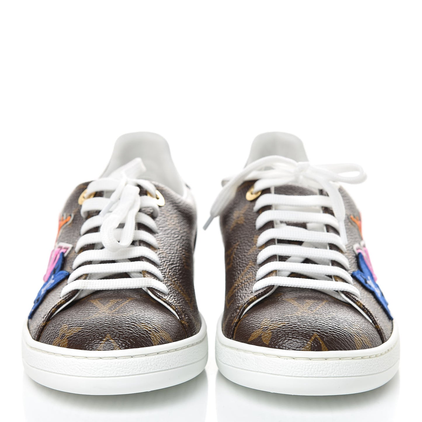 Calfskin Monogram LV Black Heart Sneakers 37.5 Cacao