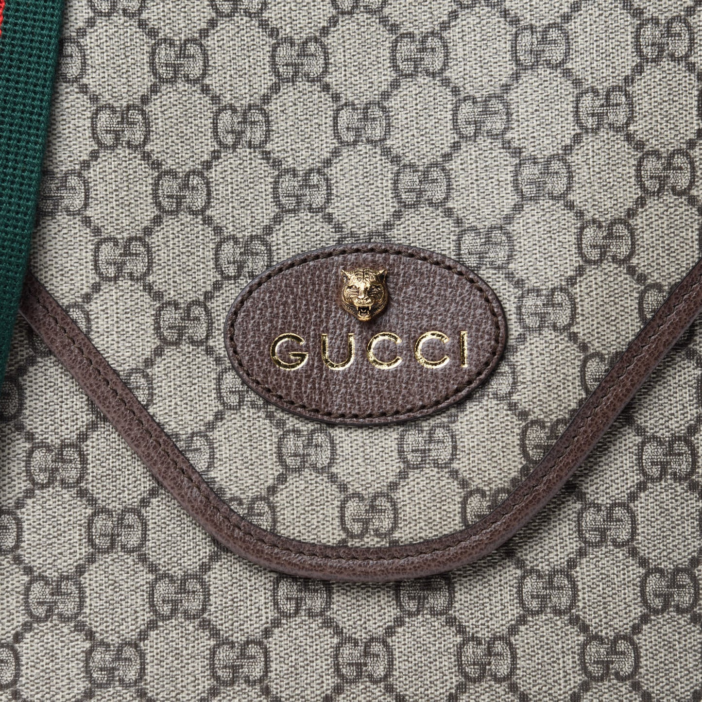 GG Supreme Monogram Web Medium Neo Vintage Flap Messenger Bag Beige New Acero