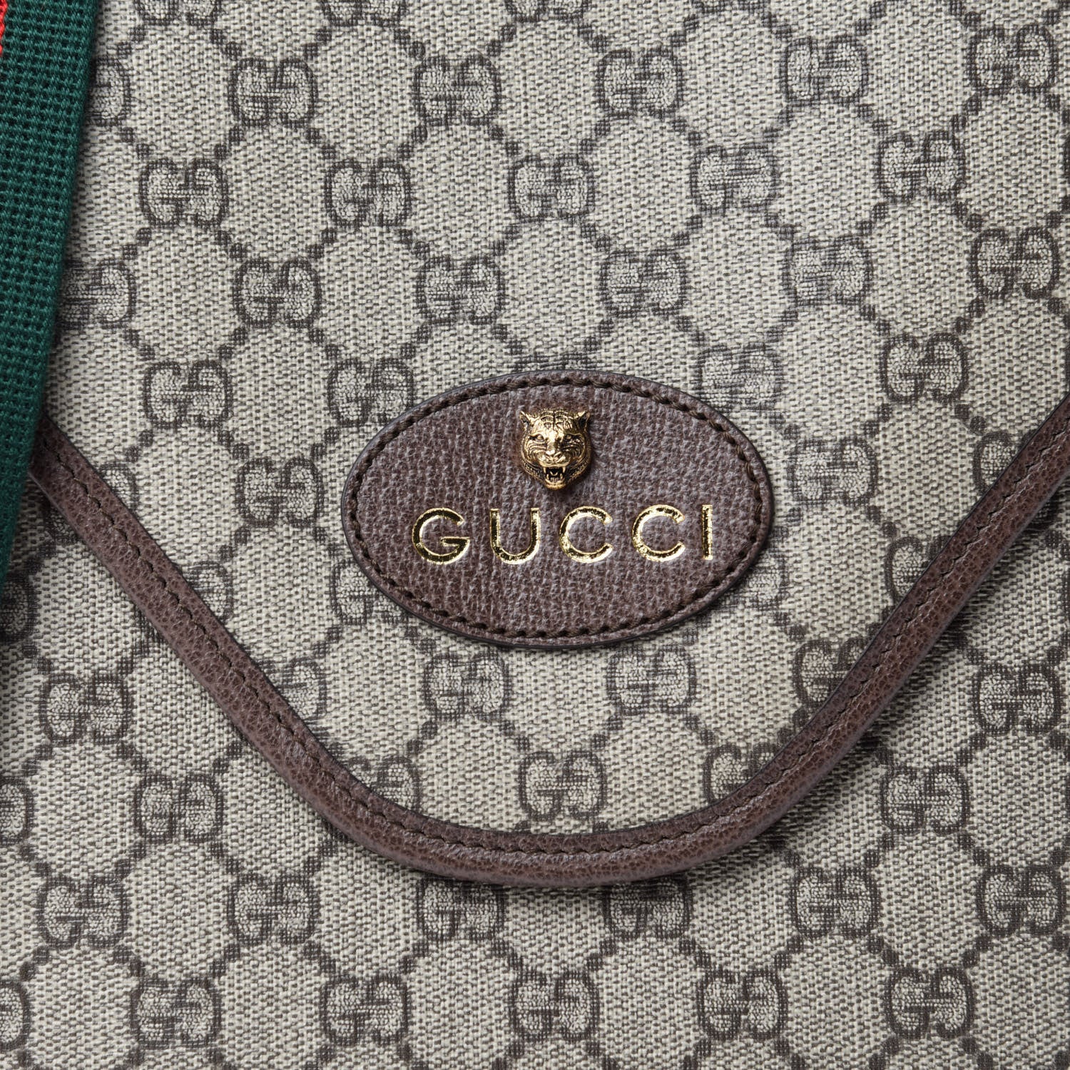 Gucci GG Supreme Monogram Web Medium Neo Vintage Flap Messenger Bag Beige New Acero 10 of 11