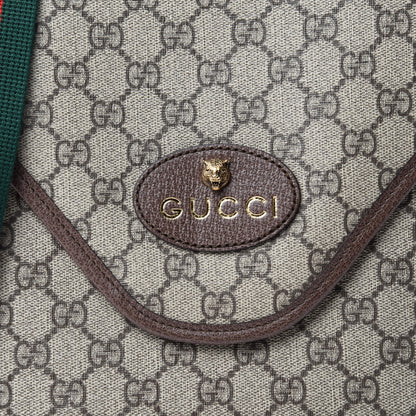 Gucci GG Supreme Monogram Web Medium Neo Vintage Flap Messenger Bag Beige New Acero 10 of 11