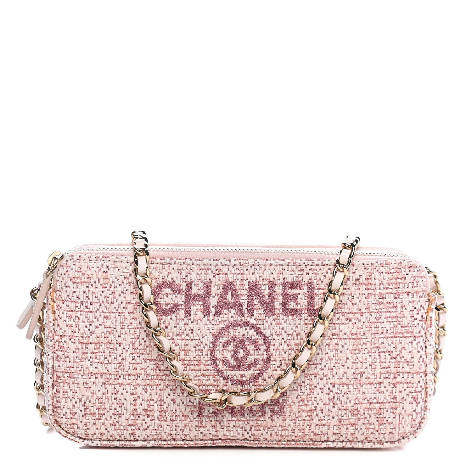 Chanel Canvas Small Deauville Clutch With Chain Pink 1 of 11