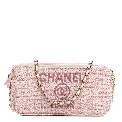 Chanel Canvas Small Deauville Clutch With Chain Pink 1 of 11